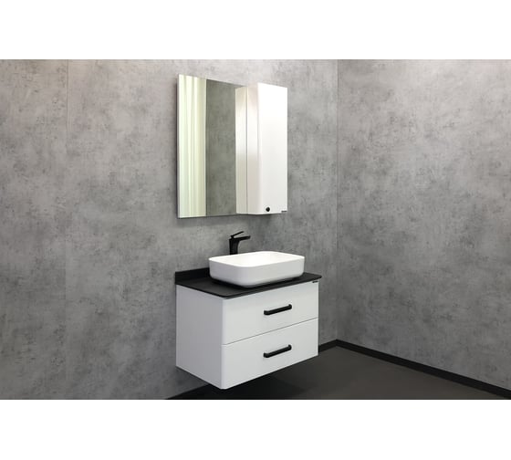 Зеркало-шкаф Comforty "Амстердам-75" белый глянец 00004144209