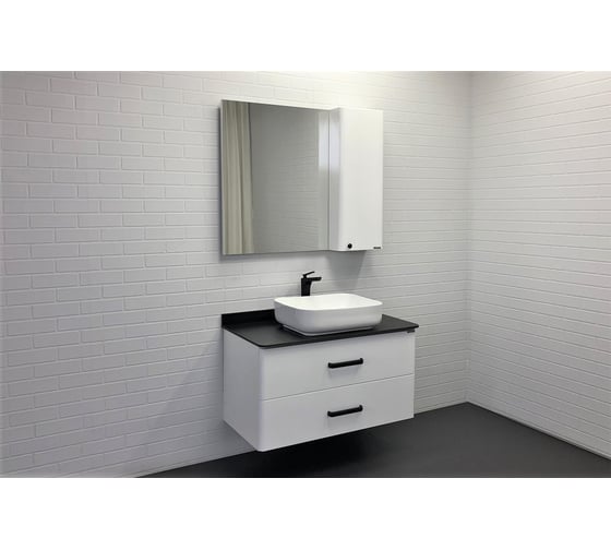 Зеркало-шкаф Comforty "Амстердам-95" белый глянец 00004143986
