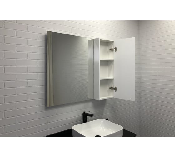 Зеркало-шкаф Comforty "Амстердам-95" белый глянец 00004143986