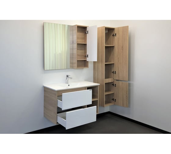 Зеркало-шкаф Comforty "Гамбург-90" дуб сонома 00004142227