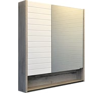 Зеркало-шкаф Comforty "Клеон-75" белый/дуб дымчатый 00-00004755