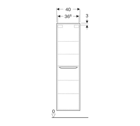 Высокий шкафчик GEBERIT Y824000000 myDay 400x1500x250 мм, белый глянец 00000045424