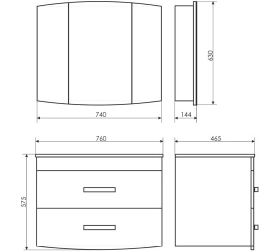 Зеркало-шкаф Comforty "Лаура-75-3" белый 00003121083