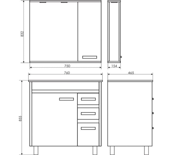 Зеркало-шкаф Comforty "Марио-75" сосна лоредо 00003121624
