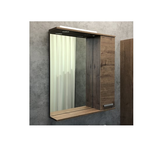 Зеркало-шкаф Comforty "Марио-75" дуб темный 00-00004159