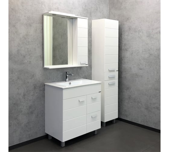 Зеркало-шкаф Comforty "Модена М-75" белый матовый 00-00001640