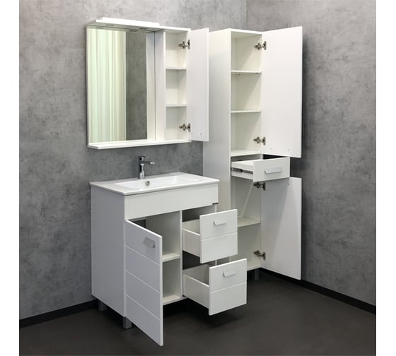 Зеркало-шкаф Comforty "Модена М-75" белый матовый 00-00001640
