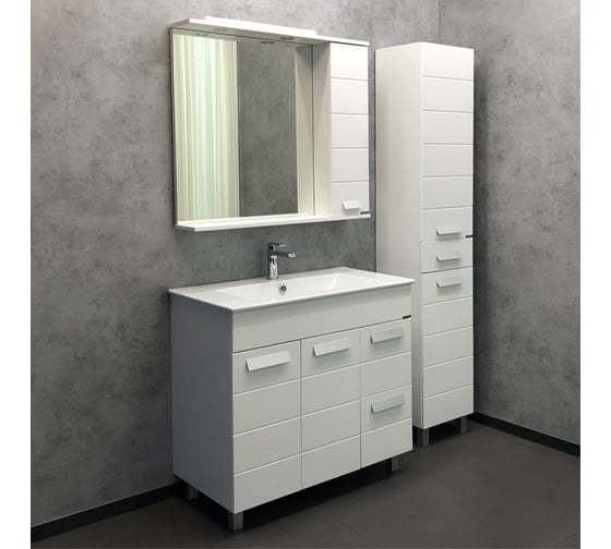 Зеркало-шкаф Comforty "Модена М-90" белый матовый 00-00001641