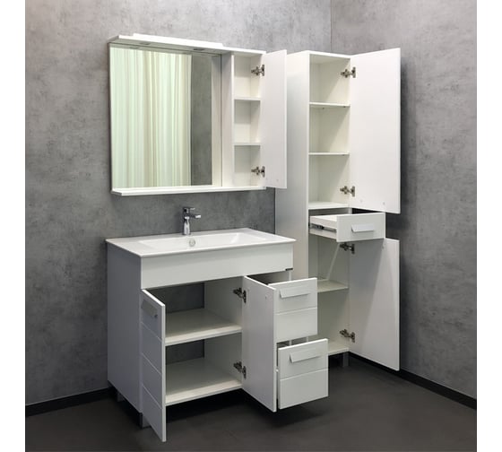 Зеркало-шкаф Comforty "Модена М-90" белый матовый 00-00001641