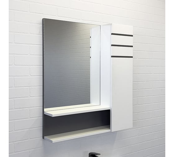 Зеркало-шкаф Comforty "Нарва-70" белый матовый 00-00001285