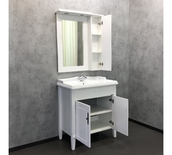 Зеркало-шкаф Comforty "Палермо-80" белый глянец 00004139246