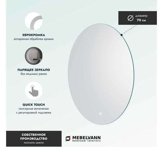 Зеркало Mebelvann СЕРХИО 700x700 Z_SRC_00_700х700