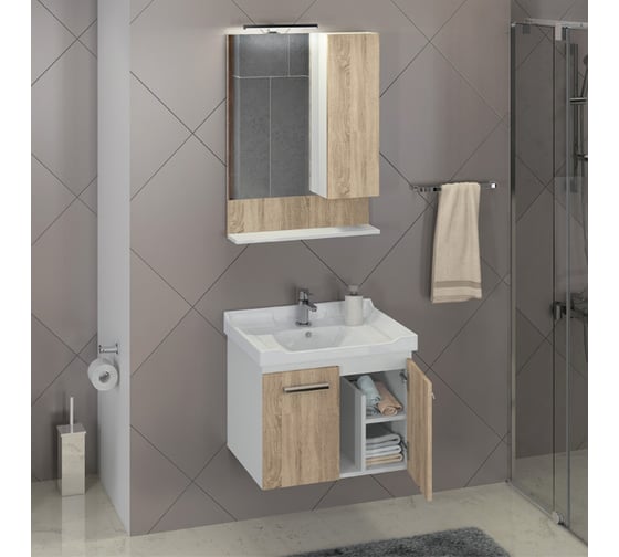 Зеркало-шкаф Comforty "Рига-60" дуб сонома 00004142211