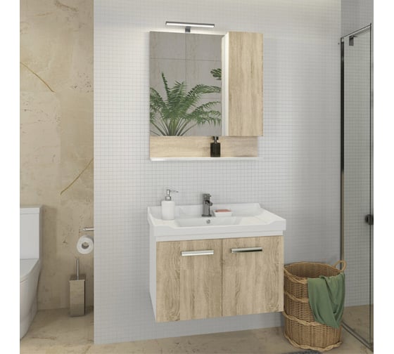 Зеркало-шкаф Comforty "Рига-70" дуб сонома 00004142212