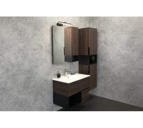 Зеркало-шкаф Comforty "Франкфурт-75" дуб шоколадно-коричневый 00004151044