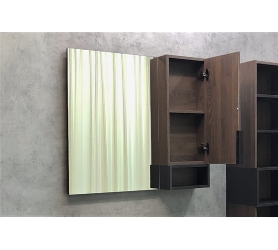 Зеркало-шкаф Comforty "Франкфурт-90" дуб шоколадно-коричневый 00004150529