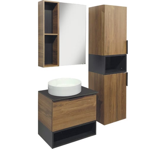 Зеркало-шкаф Comforty "Штутгарт-60" дуб тёмно-коричневый 00004151036