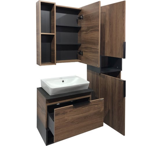 Зеркало-шкаф Comforty "Штутгарт-60" дуб тёмно-коричневый 00004151036
