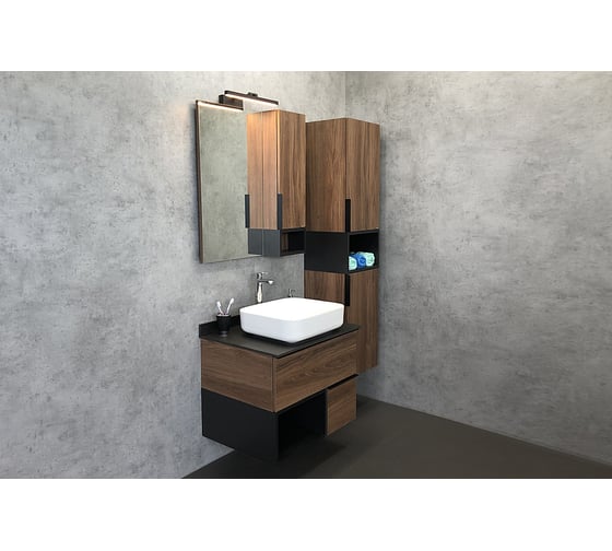 Зеркало-шкаф Comforty "Штутгарт-75" дуб тёмно-коричневый 00004151037