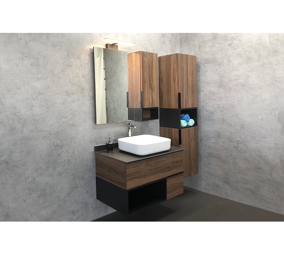 Зеркало-шкаф Comforty "Штутгарт-90" дуб тёмно-коричневый 00004151038