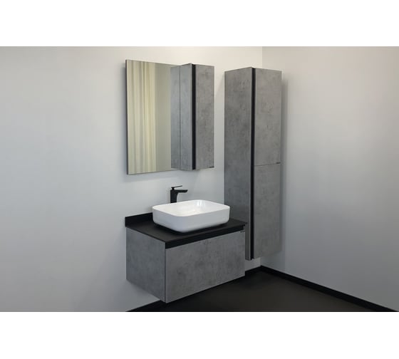 Зеркало-шкаф Comforty "Эдинбург-75" бетон светлый 00004149063