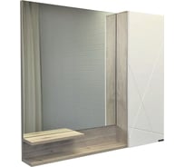 Зеркало-шкаф Comforty "Мерано-90" белый/дуб дымчатый 00-00008508