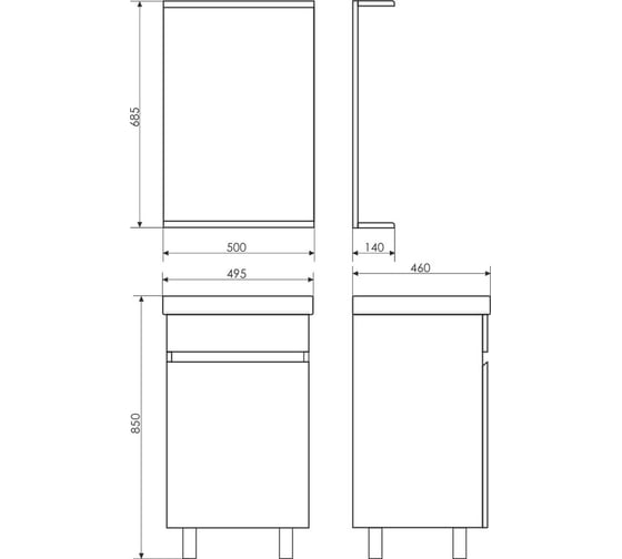 Зеркало Comforty "К-50" белый глянец 00003120319