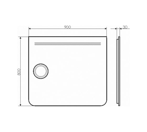 Зеркало Comforty "Лондон-90" LED-подсветка, сенсор 00004140523