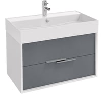 Тумба для раковины 80 см Jacob Delafon EB1667-J5-J54 VIVIENNE корпус белый блестящий, фасад серый матовый 00000127078