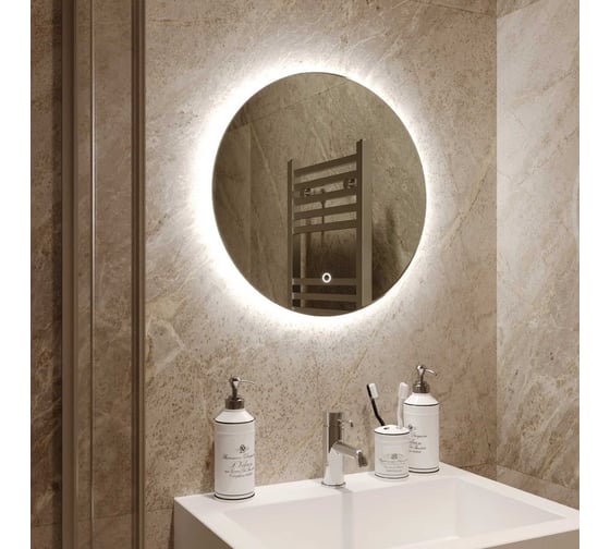 Зеркало SILVER MIRRORS Savanna-Lite LE D500 мм, открытая подсветка, сенсорный выключатель LED-00002600