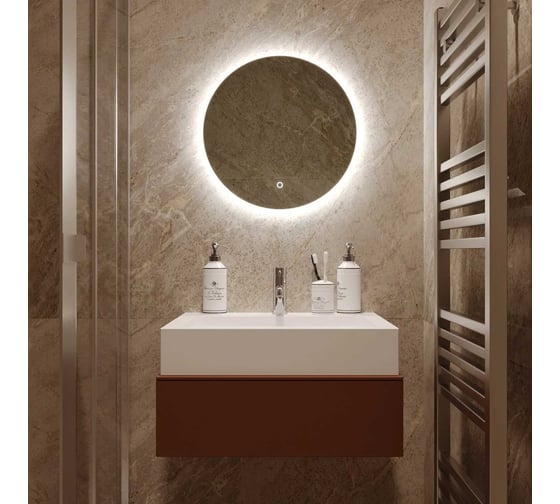 Зеркало SILVER MIRRORS Savanna-Lite LE D500 мм, открытая подсветка, сенсорный выключатель LED-00002600