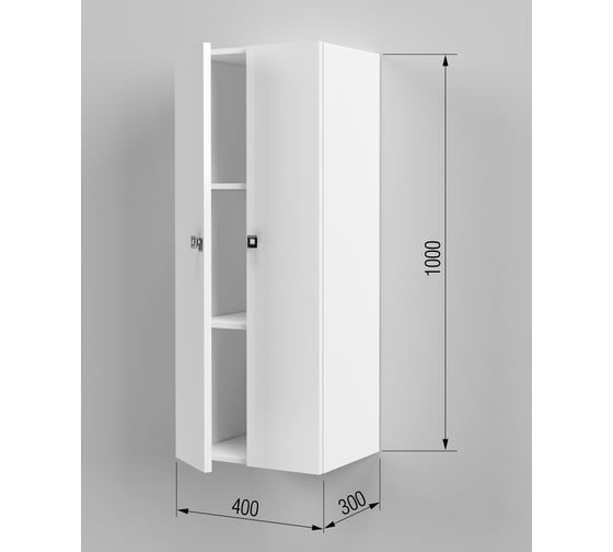 Пенал SANTREK "Виола" 2 двери подвесной белый 400x1000x300 316048
