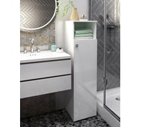 Высокий туалетный шкаф SANTREK "Виола" 1 ниша белый правый 300x1150x300 316042