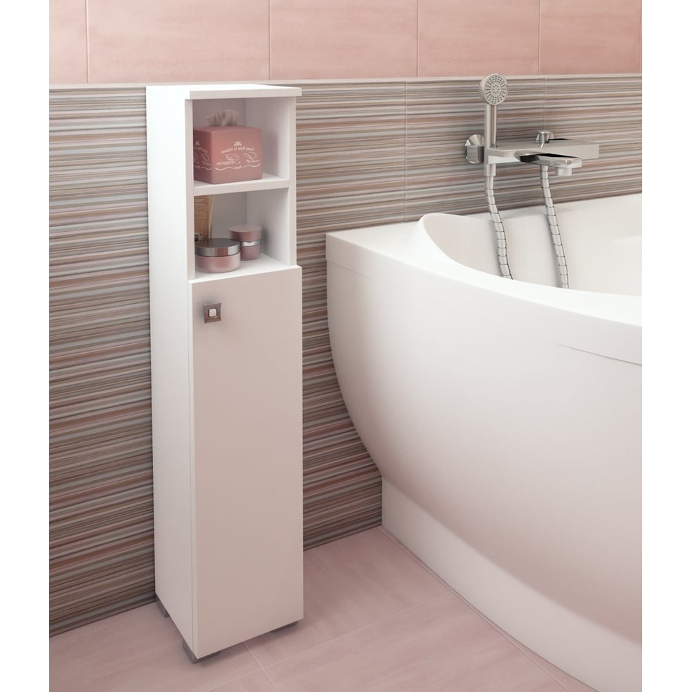 Туалетный шкаф SANTREK "Виола" 2 ниши, белый, правый, 200x950x190 ...