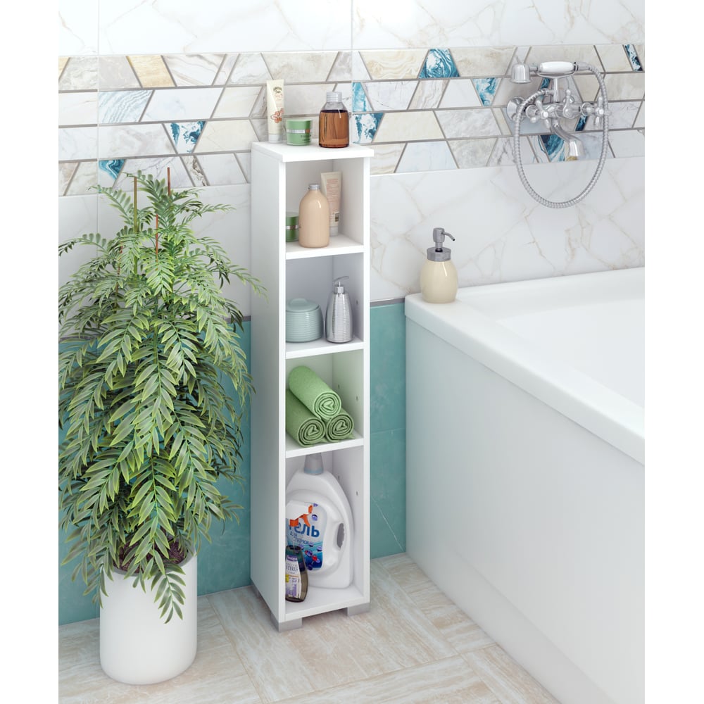 Открытый туалетный шкаф SANTREK напольный, белый, 700x200x190 316045 ...