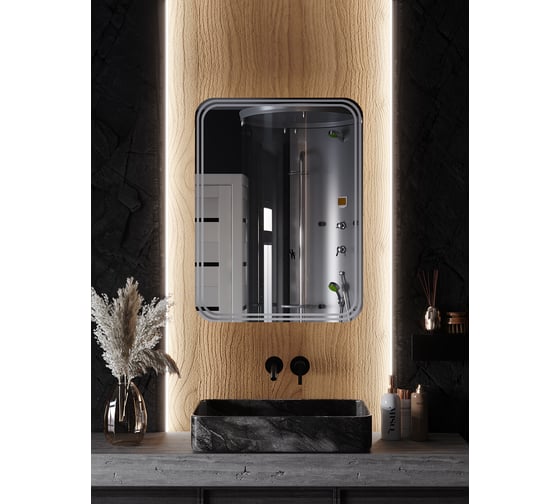 Зеркало-шкаф SANTREK HOME с LED подсветкой левое "ГЕРДА" 500x800мм 319288