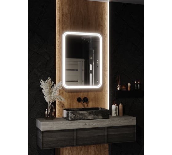 Зеркало-шкаф SANTREK HOME с LED подсветкой левое "ГЕРДА" 500x800мм 319288
