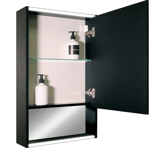 Зеркало - шкаф Reflection Box black led 600x800 RF2421BL