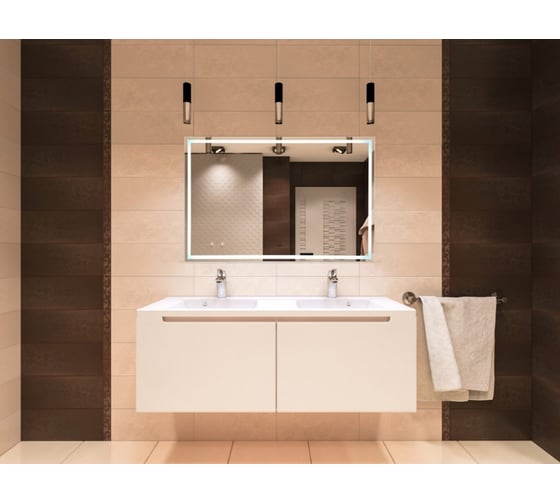 Зеркало Azario Ливия 1200x800 - 2 сенсорный выключатель + двойной подогрев 00067076