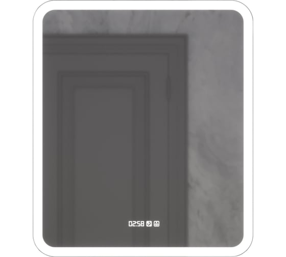 Зеркало MIXLINE "Стив-3" 600*700 ШВ сенсорный выключатель, часы + подогрев 553264 1