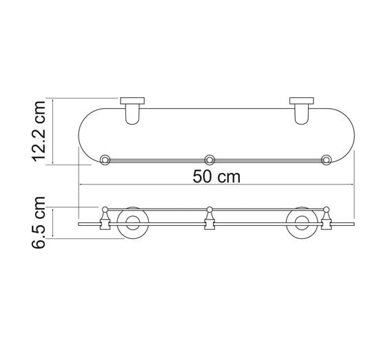 Стеклянная полка WasserKRAFT Isen с бортиком K-4044