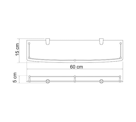 Стеклянная полка WasserKRAFT K-555
