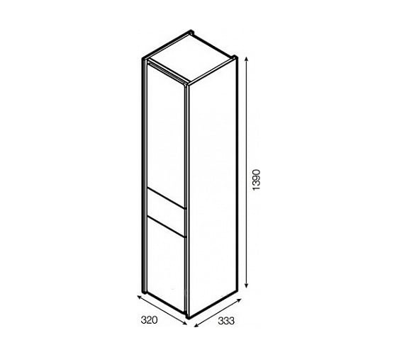 Пенал Roca Ronda левый, черно-белый ПВХ ZRU9302966 00000060015
