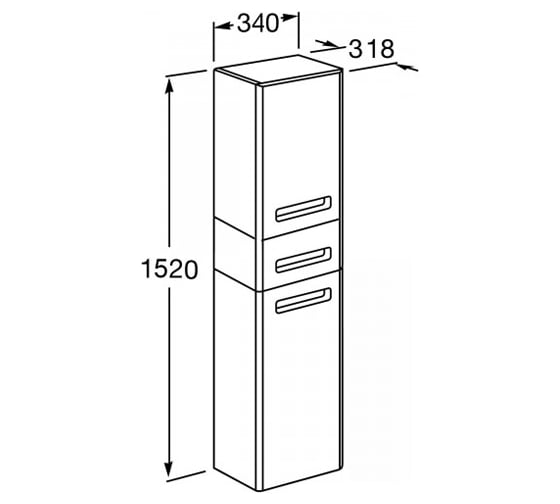 Шкаф-колонна Акватон Америна 152x34 подвесная, белая 1A135203AM010, 00000054585