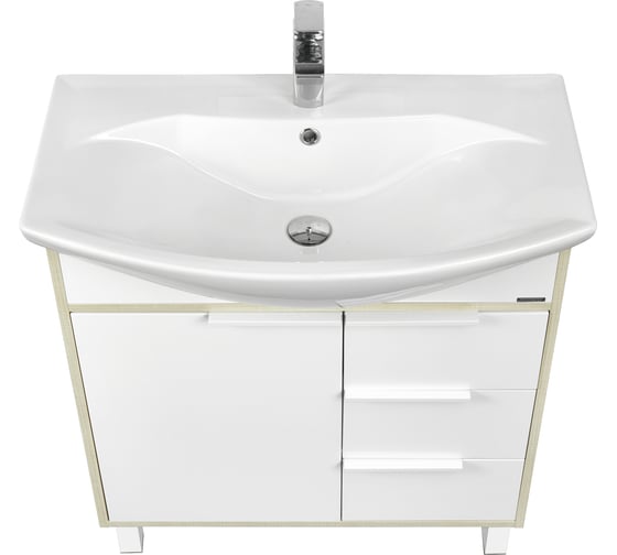 Тумба Акватон Рико 80 белый, ясень фабрик 1A215401RIB90, 00000062222