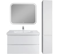 Комплект подвесной мебели для ванной комнаты Sanstar Arista 100 тумба с раковиной, зеркало, шкаф-пенал (v.2) 181К-361-178-ГР