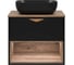 Подвесная тумба Brevita Bergen 60 с подсветкой, черная BER-07060-19-02-1Я 2