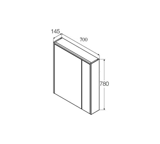 Зеркальный шкаф Roca Ronda 700 мм ZRU9302969, 00000060828