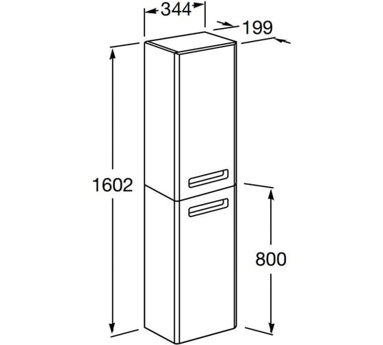 Шкаф - колонна Roca The GAP правый, белый глянец ZRU9302883, 00000055887