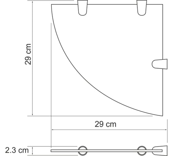Стеклянная угловая полка WasserKraft K-lack 533B